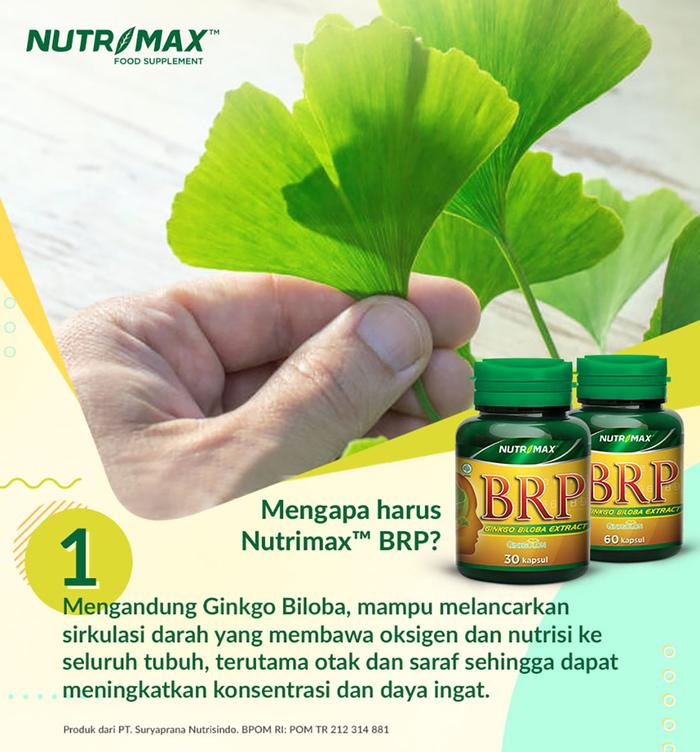 Nutrimax BRP (Brain Power) Meningkatkan Konsentrasi dan Daya Ingat Isi 30 Naturecaps