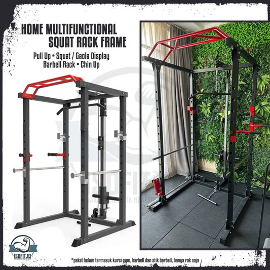 Home Multifunctional Squat Rack Frame / Rangka Rak Barbell