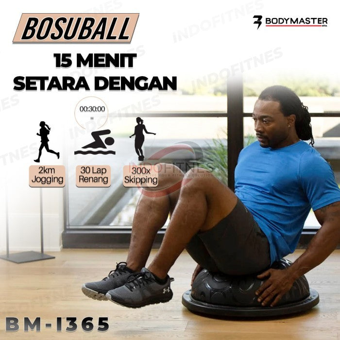 BODYMASTER Bosu Ball BM-I365 Balance Trainer Bola Yoga Bosuball Fitnes - Hitam Premium