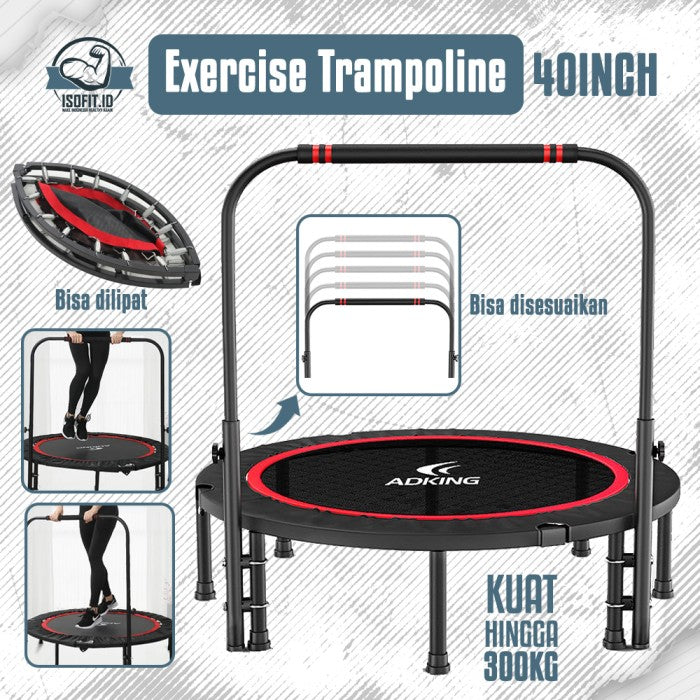 Folding Exercise Trampoline 40inch / Latihan Lompat bisa dilipat diamter 100cm (BC005) - Tanpa Pegangan