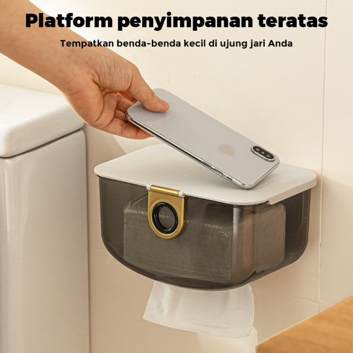 OneTwoFit Tissue Box Kamar Mandi Tempel Dinding Plastik Tebal Multifun