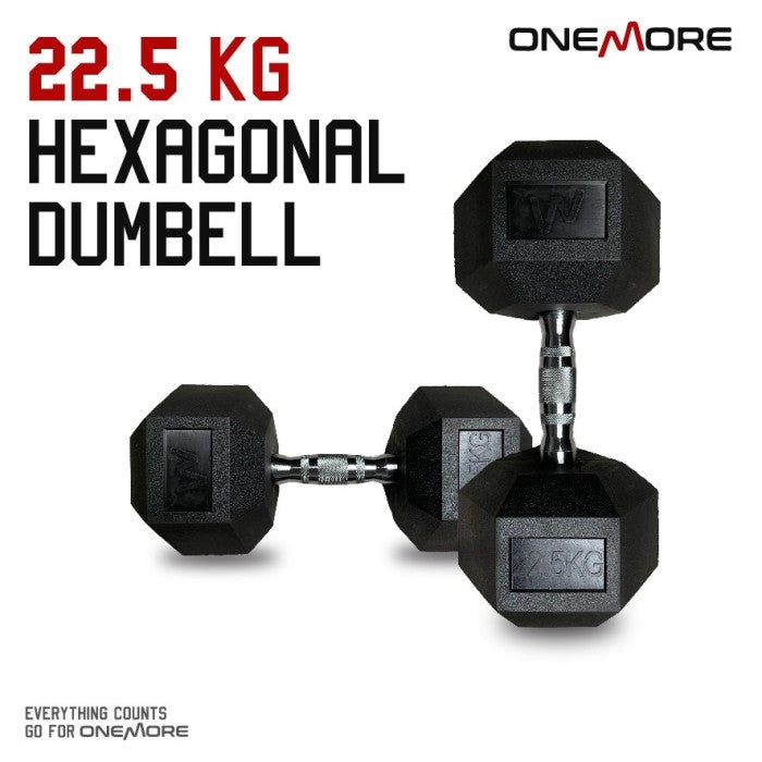 ONE MORE Dumbell Hexagonal 22.5kg Barbel