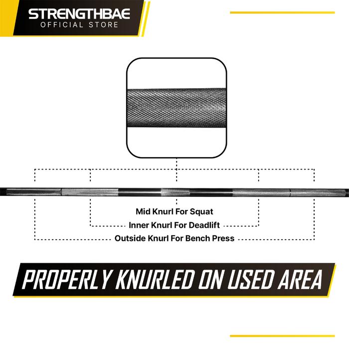 Echo Barbell 3cm STRENGTHBAE Bar 3 cm Olympic Barbel Stick Stik Gym Fitness 2,2m 2m