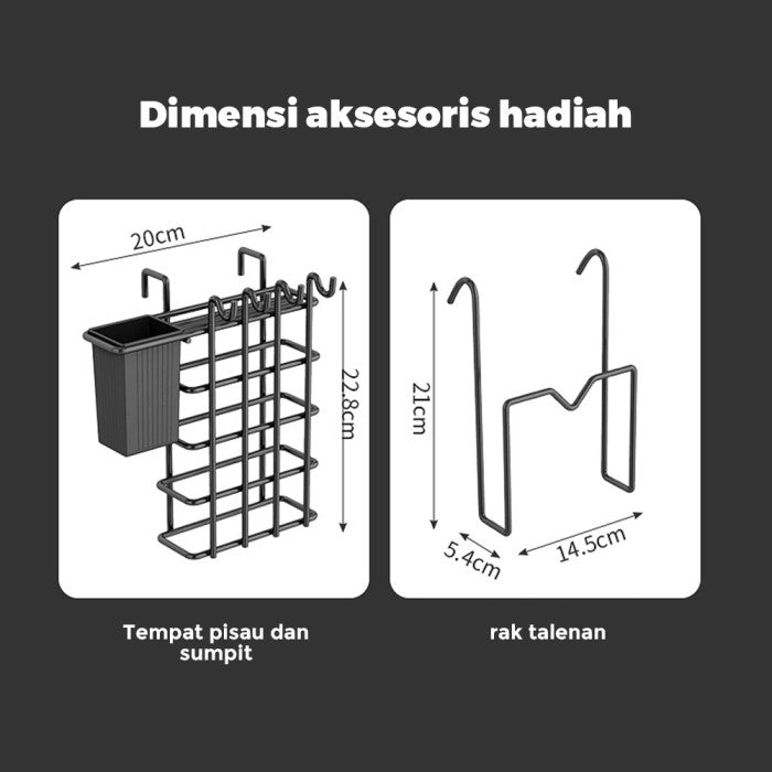OneTwoFit Rak Piring Rak Cuci Piring Penyimpanan Dapur Stainless Steel