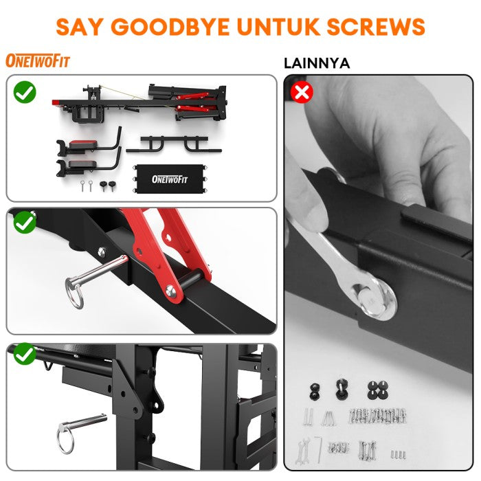 OneTwoFit Foldable Multi-Function Power Tower Adjustable Chin Up Bar