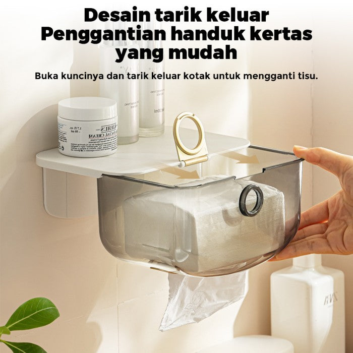 OneTwoFit Tissue Box Kamar Mandi Tempel Dinding Plastik Tebal Multifun