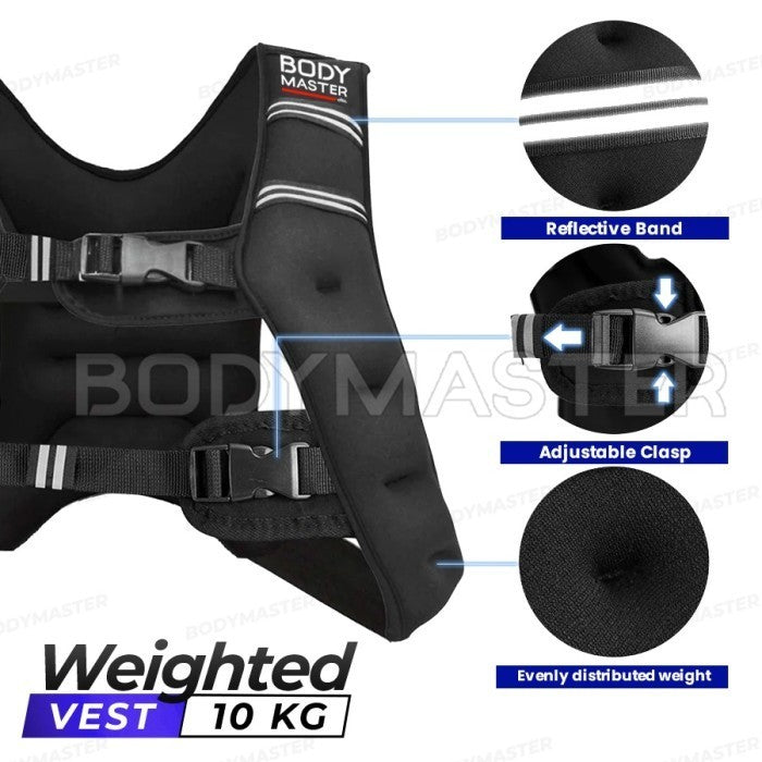 BODYMASTER Weighted Vest 10KG E232 Rompi pemberat beban 10 KG Weight - Hitam