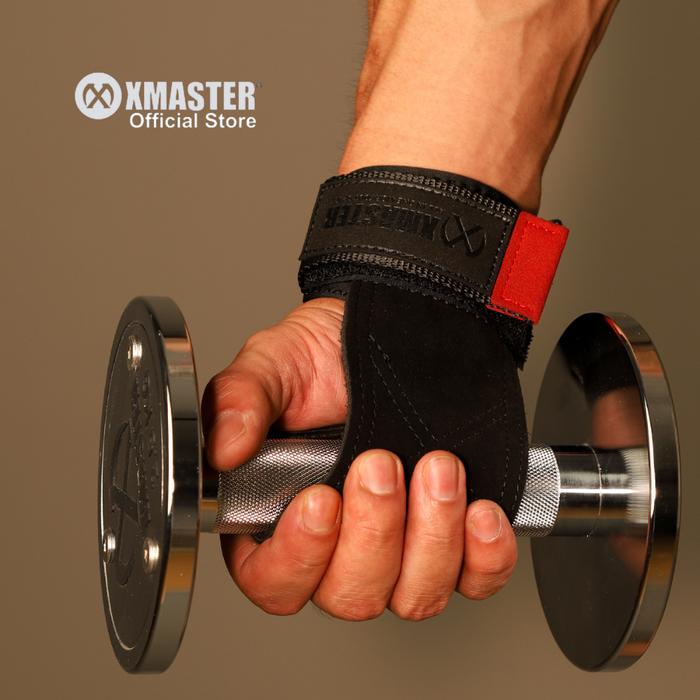 XMASTER Leather Palm Grip for Weightlifting Support - Gray