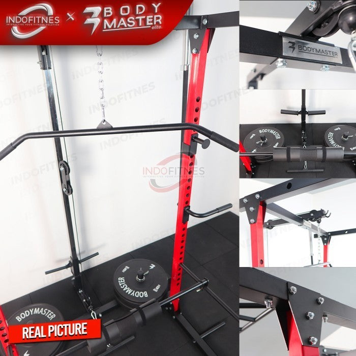 BODYMASTER Power Rack BM-1801 - Home Gym Power Cage Bench Press Squat - LANDMINE + TBAR, KURIR TOPED