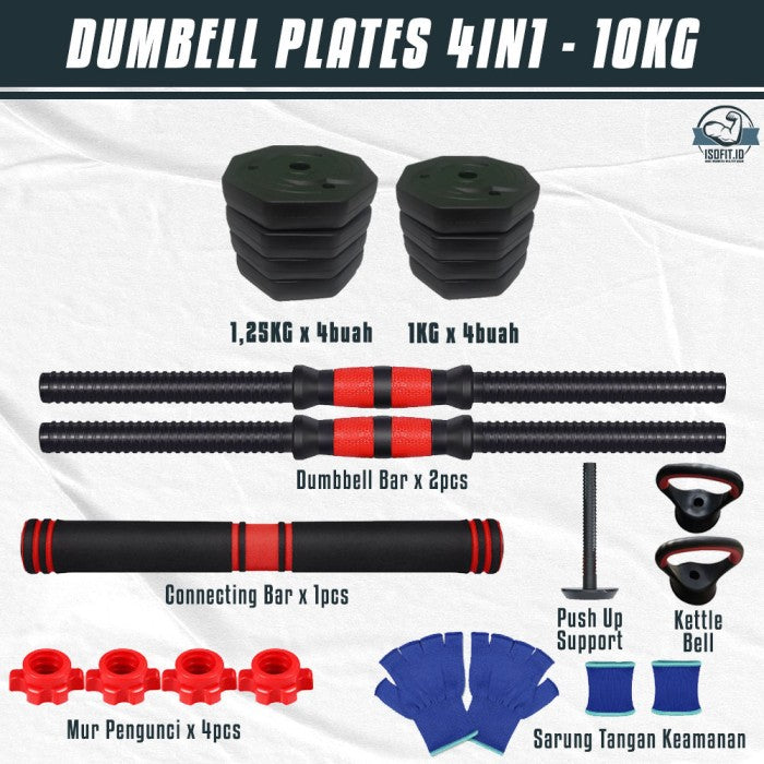 DUMBELL SET / Barbel / Alat Angkat Beban / Alat Fitness - TRI 2IN1-20KG