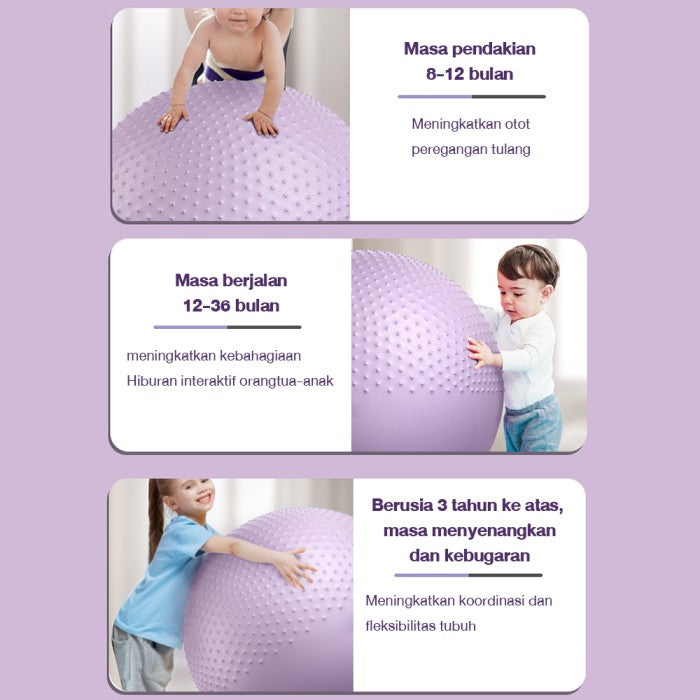 OneTwoFit Bola Kebugaran Bayi Yoga Ball Half Massage Point Gym Ball 65 - Hijau