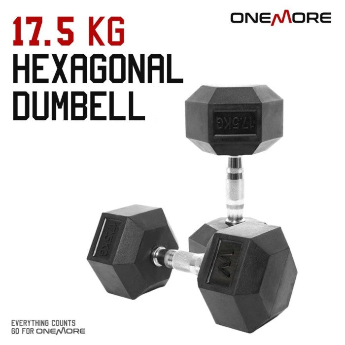 ONE MORE Dumbell Hexagonal 17.5kg Barbel