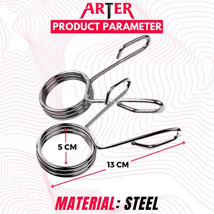 ARTER Barbell Lock Barbell Spring Collar Barbells Clamp Clips - 2 BUAH