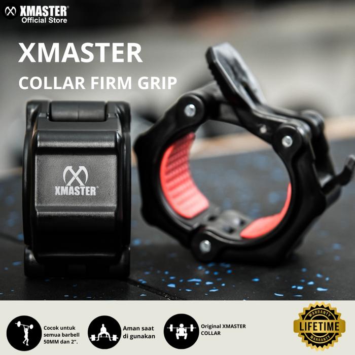 XMASTER Barbell Lock Clamp Collar Pengunci Barbell Fitness CrossFit Gym Powerlifting ROGUE ELEIKO - Firm Grip Red