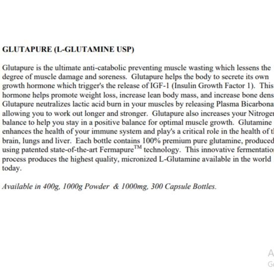 Ultimate Nutrition Glutapure 300Caps/ Suplemen Gym/ Suplemen Menjaga Massa Otot protein  shake