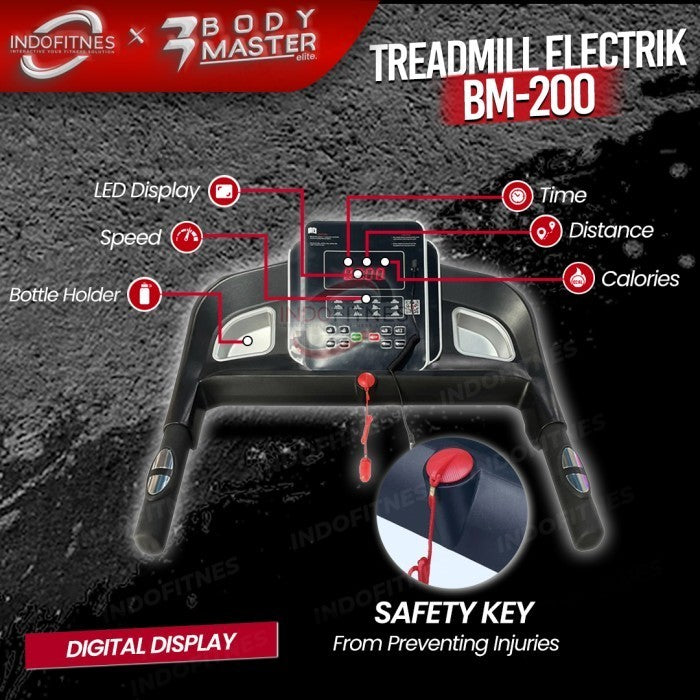 BODYMASTER Treadmill BM-200 1.5HP Original Tredmil Elektrik - KURIR TOKOPEDIA
