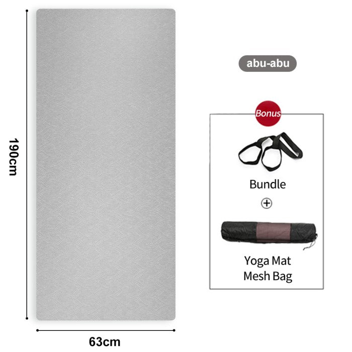 OneTwoFit Matras Yoga Mat 8MM TPE Olahraga Mat  With Tas Matras Yoga Anti Slip Karpet Olahraga - Abu-abu