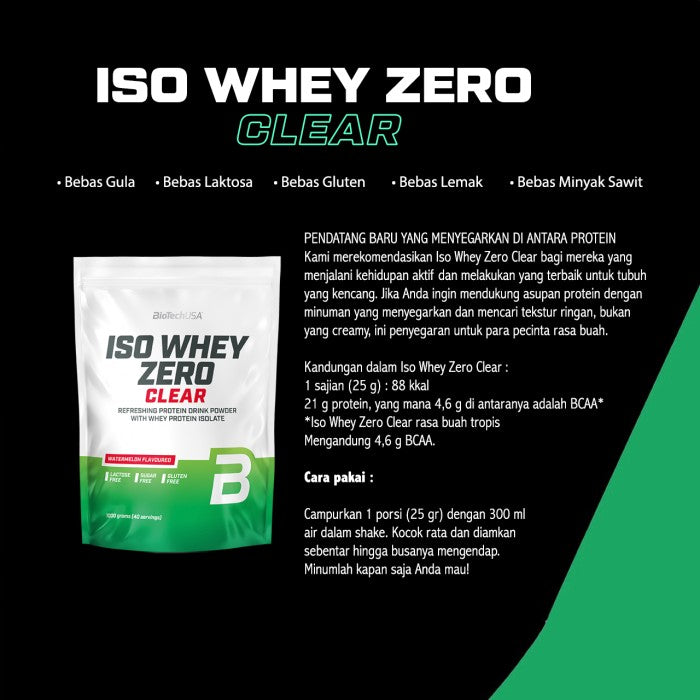 Biotech - Iso Whey Zero Clear Protein 1000 gram - watermelon