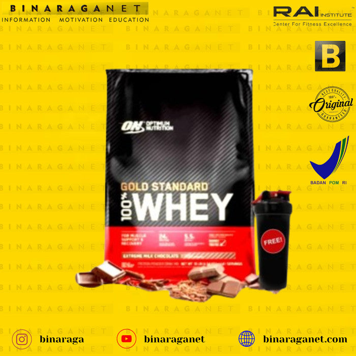 ON Whey Gold 5,5 Lb ON Whey Gold Standard 5,5 Lb - Coklat, Bonus Shake