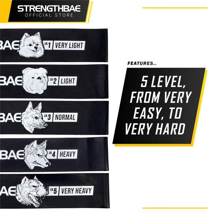 Mini Band & Hip Loop STRENGTHBAE Short Resistance Bands Glute Glutes - Husky (Heavy)