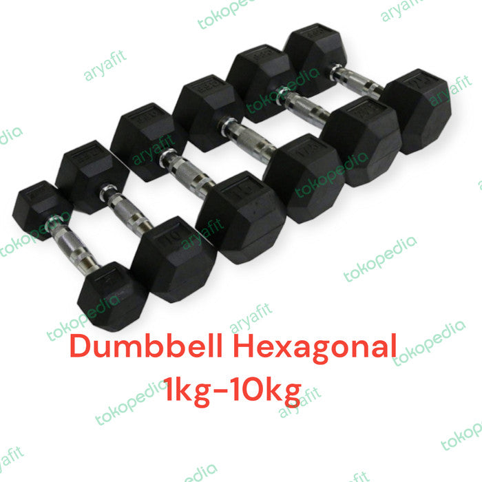 Dumbbell Rubber Hexagonal 1-10kg |10pair |110kg
