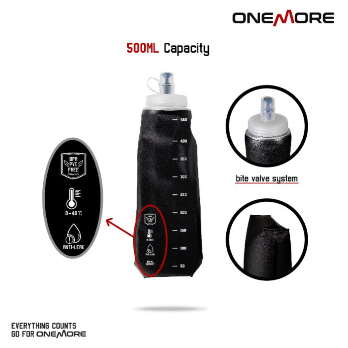 ONE MORE 500ml Soft Flask Botol Minum Lari Trail Running
