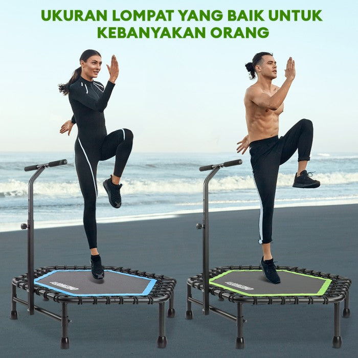 OneTwoFit Trampoline 50 Inci Lipat Bisu Dewasa Alat Olahraga Fitness - Hijau
