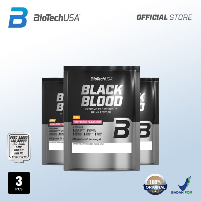 Biotech - SACHET BLACK BLOOD PRE'WORKOUT 20 Gram - 1pcs Tropical