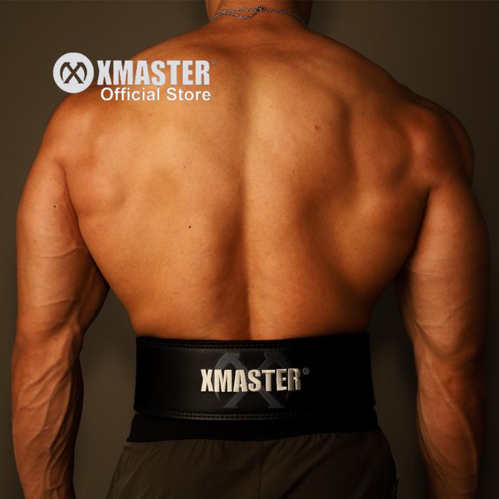 XMASTER Powerlifting Lever Belt 13mm - Genuine Leather Powerlifting Strength Gym Deadlift Squat Sabuk Pinggang untuk Gym dan Powerlifting - Grey S