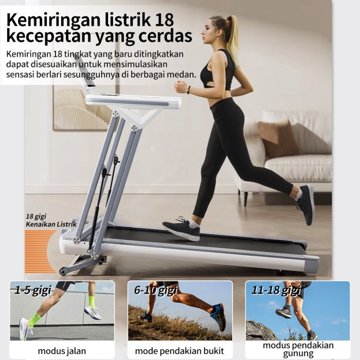 OneTwoFit Treadmill Listrik 3.5HP Alat Fitness Treadmill Auto Incline Multifungsi Treadmill