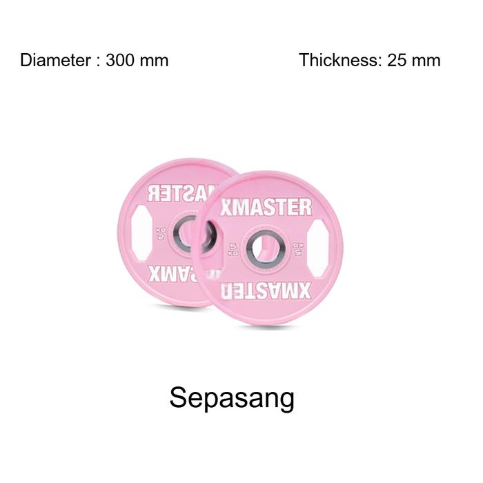 XMASTER CPU Grip Plates 5-20kg Alat Angkat Beban Fitness Gym Rumah CrossFit Training Powerlifting Dengan Pegangan Ergonomis - 5kg Pair