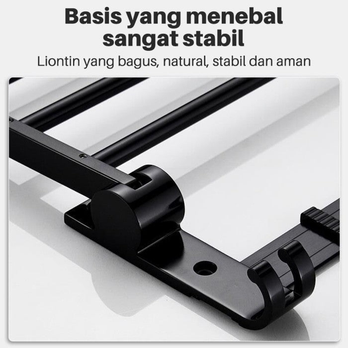 OneTwoFit Rak Gantungan Handuk 50CM Rak handuk lipat Pemasangan Tanpa