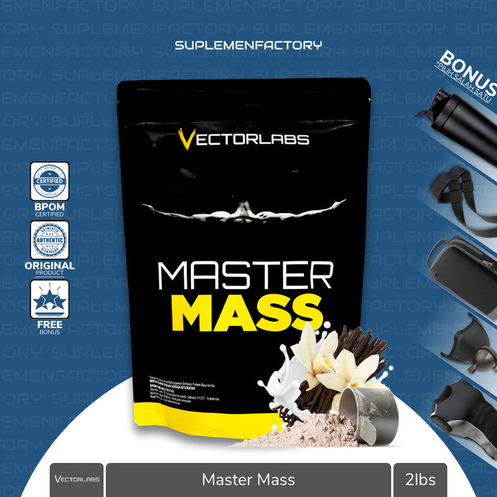 VectorLabs Master Mass 2 Lbs 2lbs Gainer Protein - Dark Coklat, No Bonus