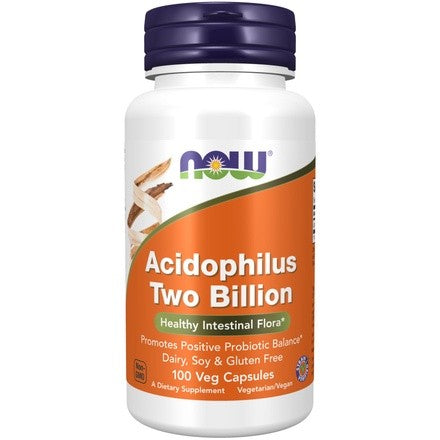 NOW Acidophilus Two Billion 100 Veg Capsules Probiotic