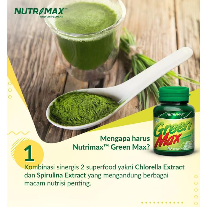Nutrimax Green Max Kesehatan Pencernaan Detoksifikasi Saluran Cerna - 30 Tablet