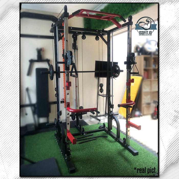 Multifunctional Smith Machine Trainer / Premium Squat Power Rack Bench Press Cable SD-5515A09