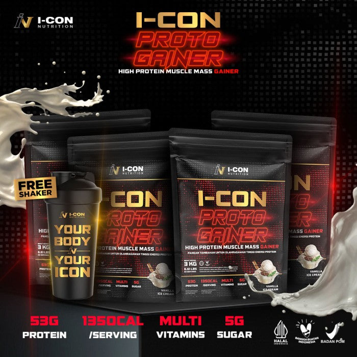 Paket 4 Icon Nutrition Proto Gainer 3 kg - Creamy Coklat