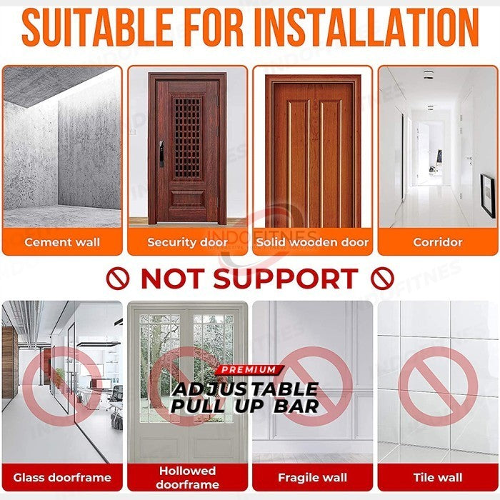 BODYMASTER Premium Adjustable Door Pull Up Bar P044 Tiang Pullup Pintu