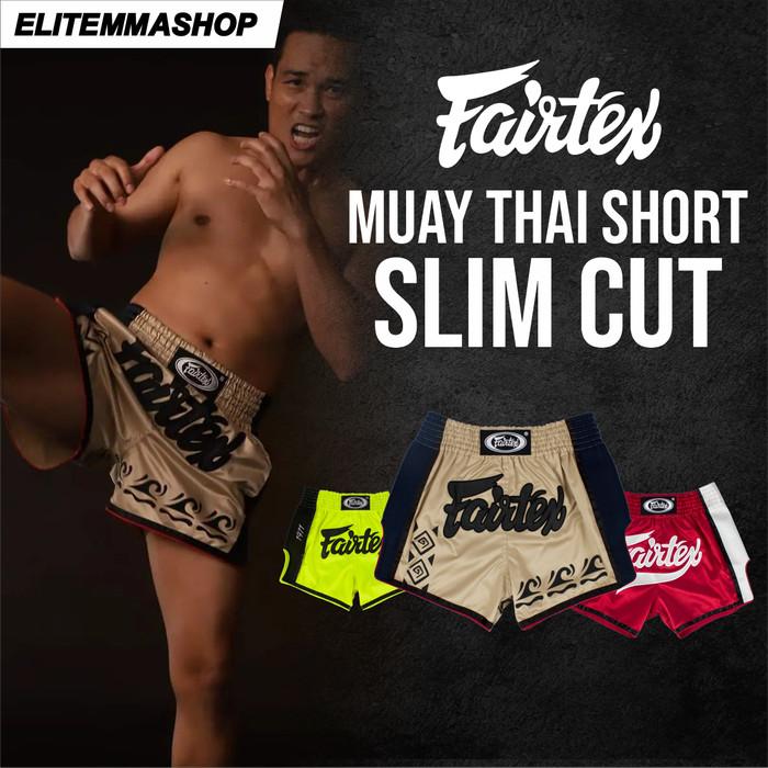 FAIRTEX Slim Cut Muay Thai Boxing Celana Muay Thai Pria Celana Muaythai Boxing Thai Boxing - BS1713, XL