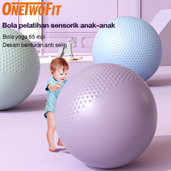 OneTwoFit Bola Kebugaran Bayi Yoga Ball Half Massage Point Gym Ball 65 - Hijau