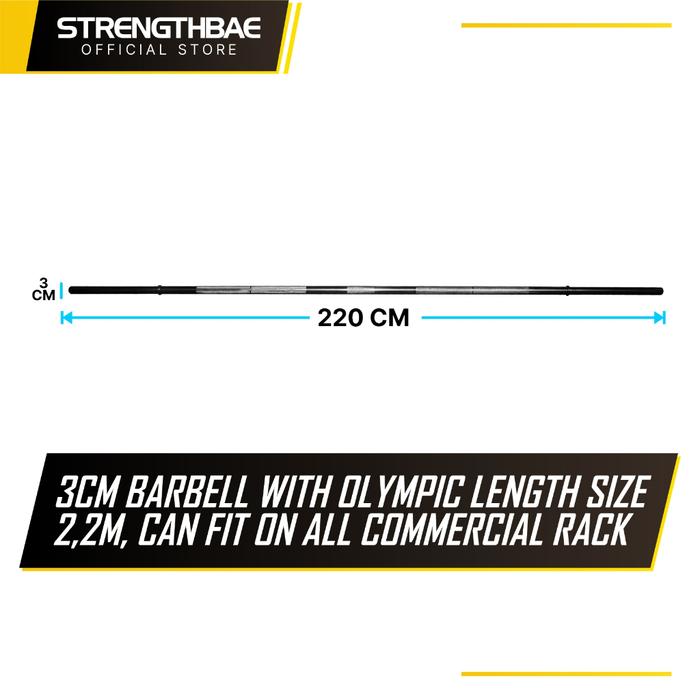Echo Barbell 3cm STRENGTHBAE Bar 3 cm Olympic Barbel Stick Stik Gym Fitness 2,2m 2m