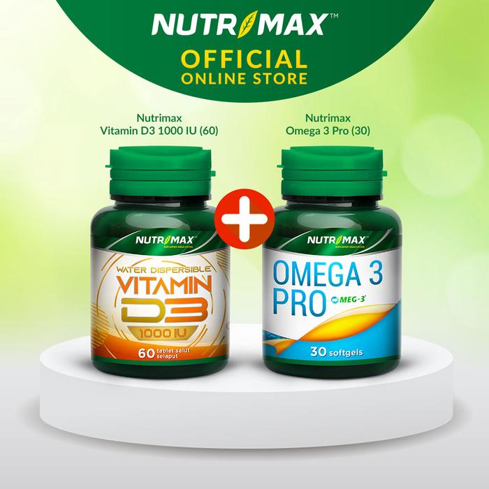 Paket Bundling Nutrimax Vitamin D3 1000 IU Nutrimax Omega 3 Pro Softgel