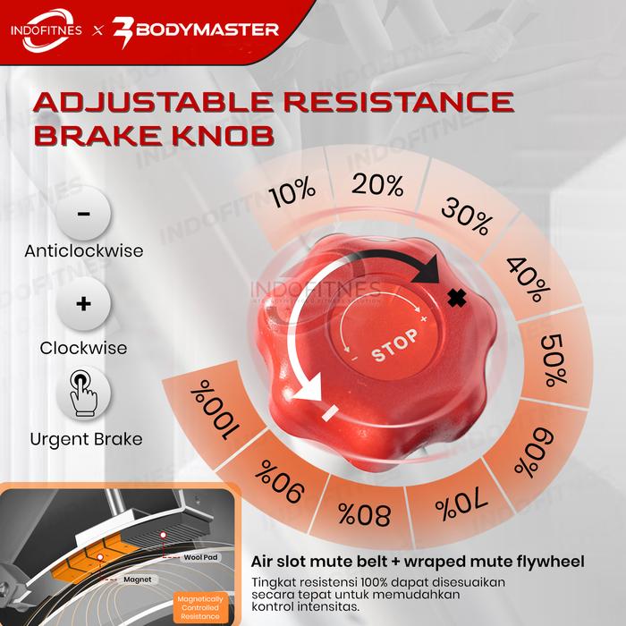 BODYMASTER Spinning Bike S50i Smart Maxtrainer, sepeda statis cardio alat fitness - Putih