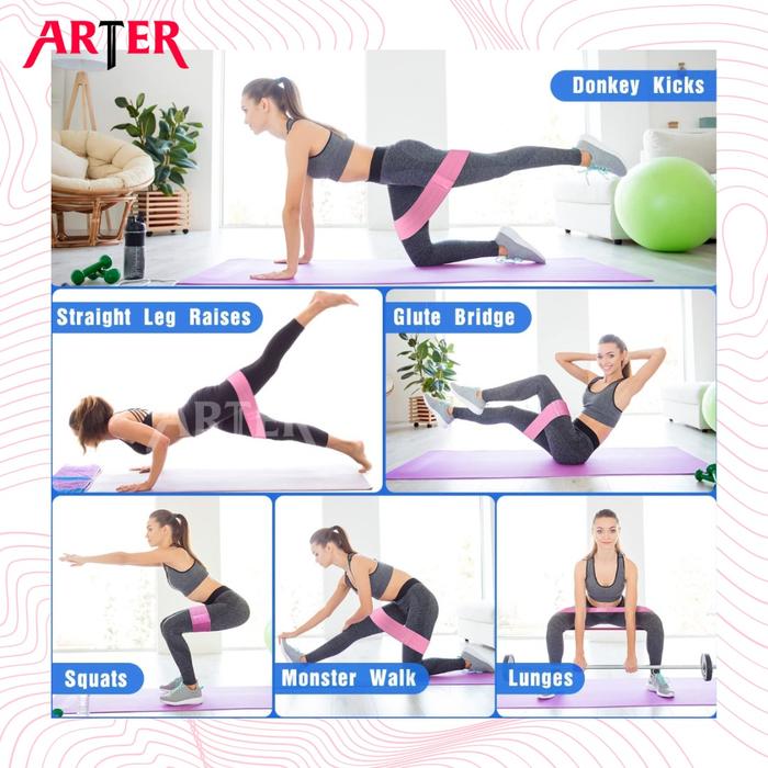 ARTER HIP RESISTANCE BAND YOGA PILATES HIP BAND BOOTY BAND SQUAT GYM - Black - Heavy