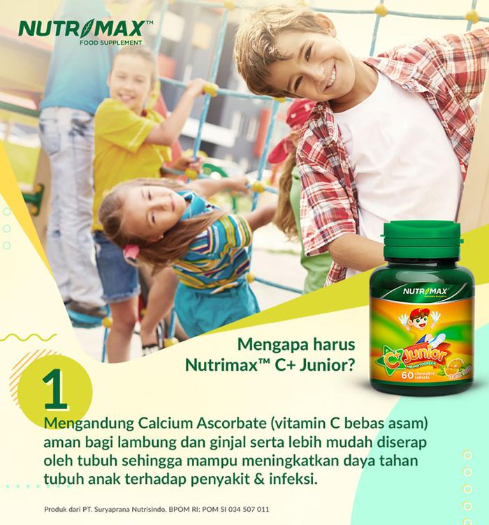 Nutrimax C+ Plus Junior  With Phytogreen Tablet Kunyah - Suplemen Vitamin Anak - 30 Tablet Kunyah