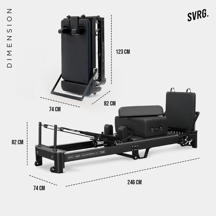 Foldable Pilates Reformer Z 3.0 - SVRG - Alat Pilates - Gym - Fitness - Alumunium - Steel