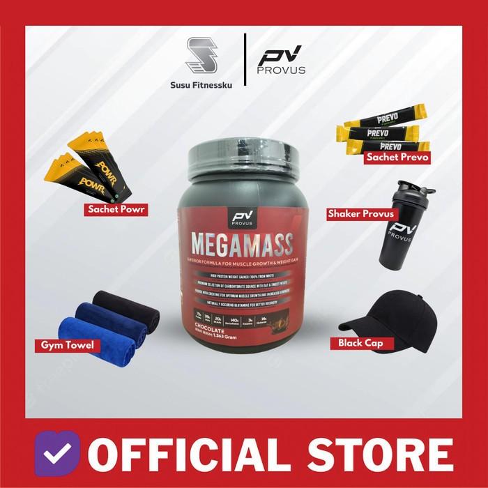 Provus Mega Mass 3 lb Weight Gainer - Vanila, SHAKER HITAM