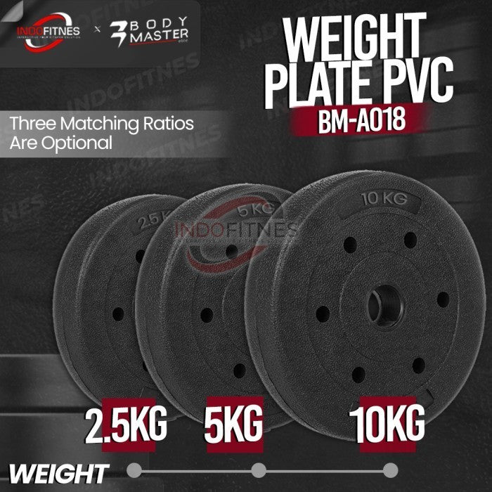 BODYMASTER Plate beban PVC A018 Barbell Piringan Beban Dumbell Rubber - 2,5KG, BELUM ONGKIR