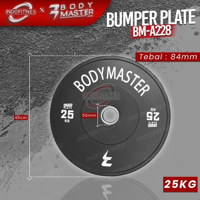 BODYMASTER Olympic Bumper Plate Rubber Barbell Beban 5 10 15 20 25 KG - 5KG, TOPED