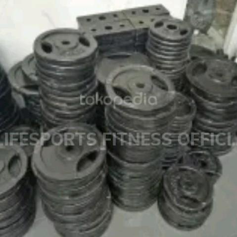 Plate Dumbell 10kg Beban Barbel lubang 3/5 cm